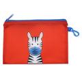 Zebra Mask Storage Pouch and 10 Disposable Masks by ICU Health – Adorable Portable Case with Zipper and Clip for Children with 10 Disposable Kids Face Masks