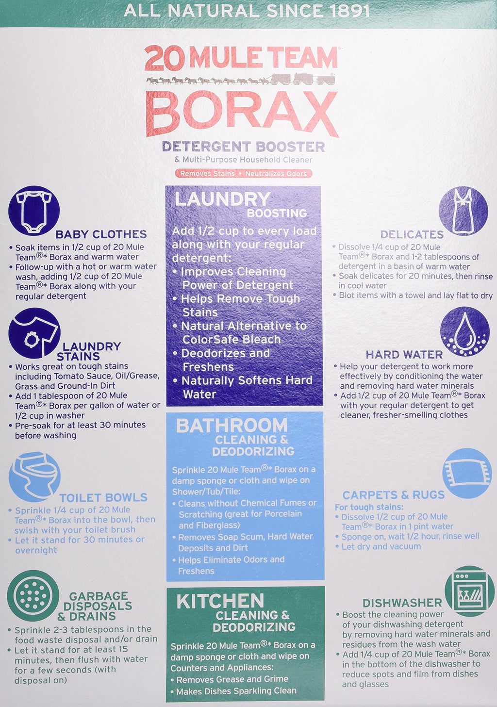 Borax 20 Mule Team Detergent Booster, 65 Oz.