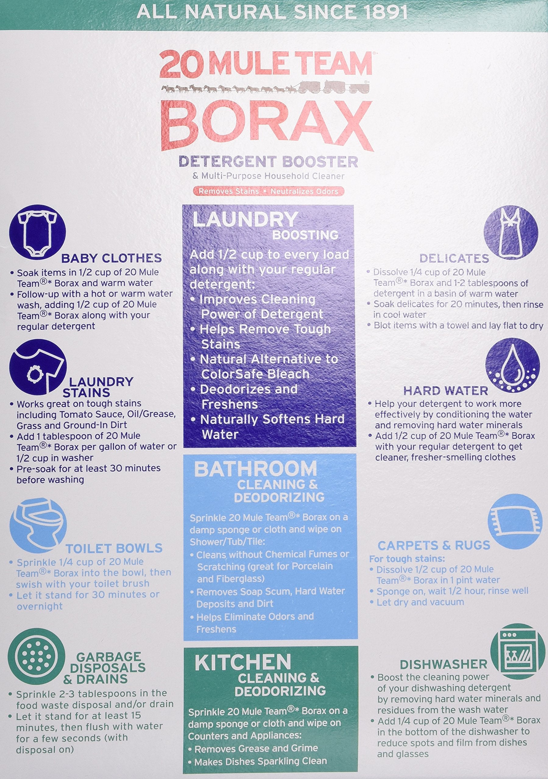 Borax 20 Mule Team Detergent Booster, 65 Oz.