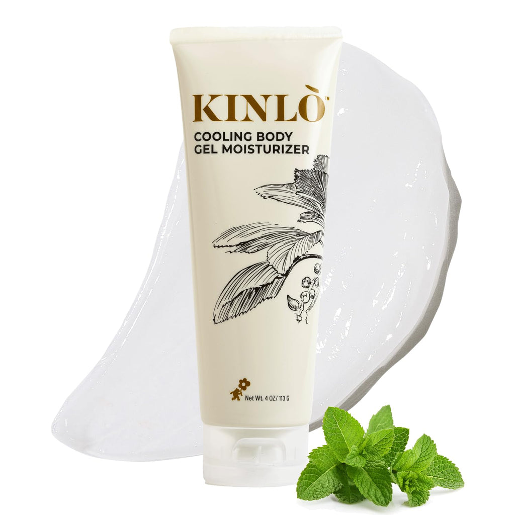 Kinlo Cooling Body Gel Moisturizer| Aloe Glycerin Menthol Tangerin Hydrating Body Lotion | Black Owned Skincare 4 fl oz Body Gel for Summer Weather