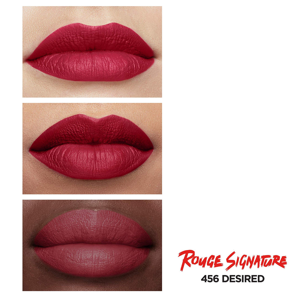 L'Oréal Paris Makeup Rouge Signature, Lasting Matte Lip Stain, Ultra Lightweight, Ultra Comfortable, High Pigment Color, Precise Applicator Shapes & Lines Lips