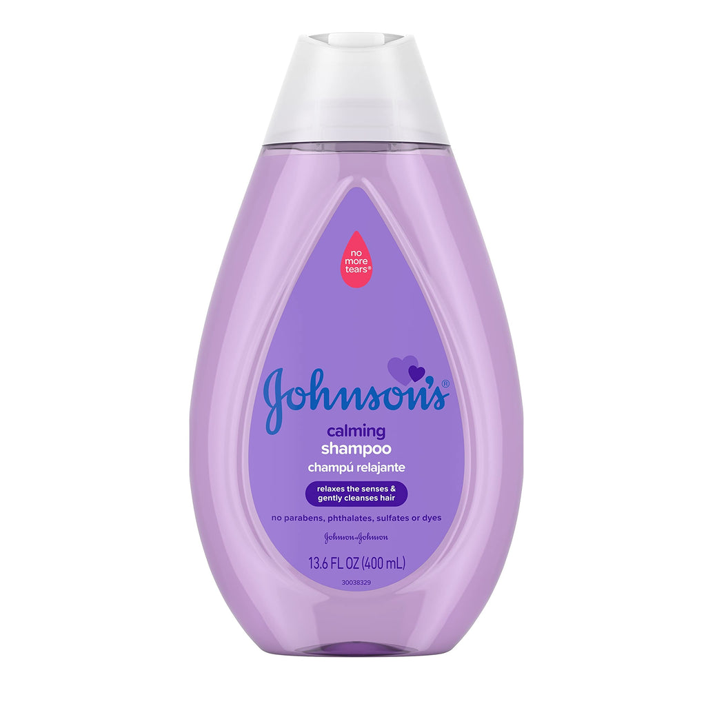 Johnson's Calming Baby Shampoo with Soothing NaturalCalm Scent, Hypoallergenic & Tear-Free Baby Hair Shampoo, Free of Parabens, Phthalates, Sulfates & Dyes, 13.6 fl. oz