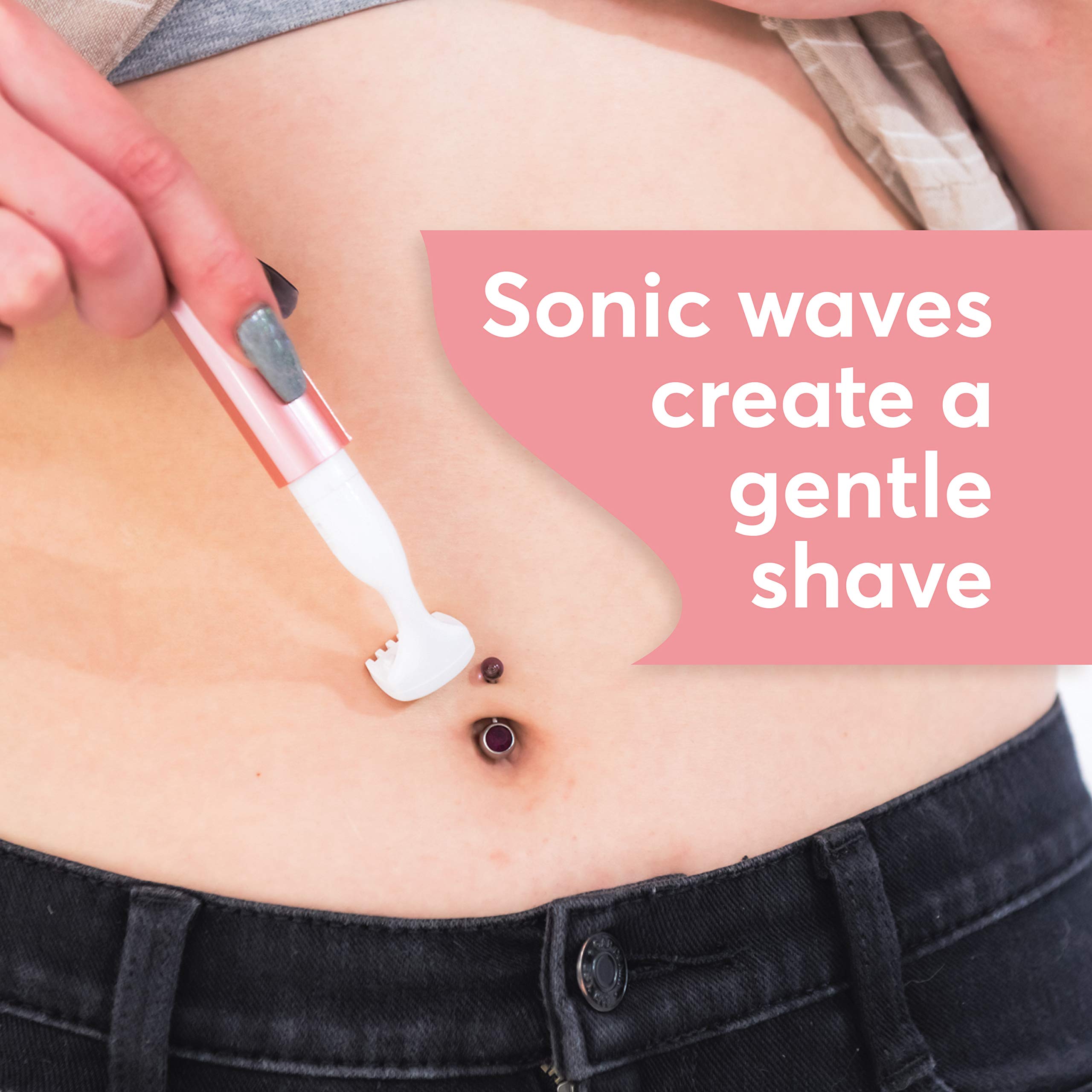 About Face Beauty Sonic Complete Beauty-Wand, Facial Razor & Exfoliator, Includes 3 Blades, Pink