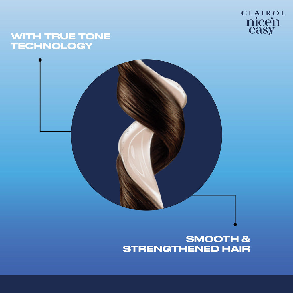Clairol Nice'n Easy Permanent Hair Dye, Natural-Looking Brown Hair Color with 100% Gray Coverage