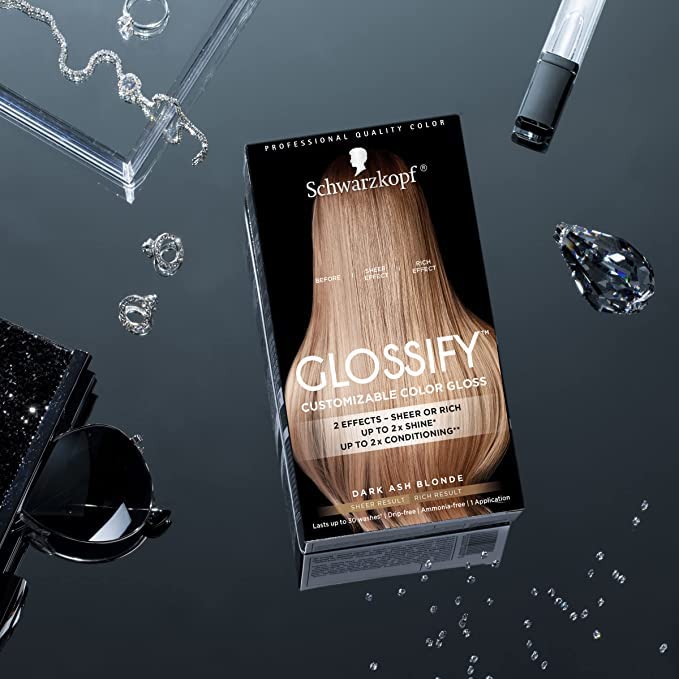Schwarzkopf Glossify Customizable Color Gloss, Dark Ash Blonde (pack of 12)