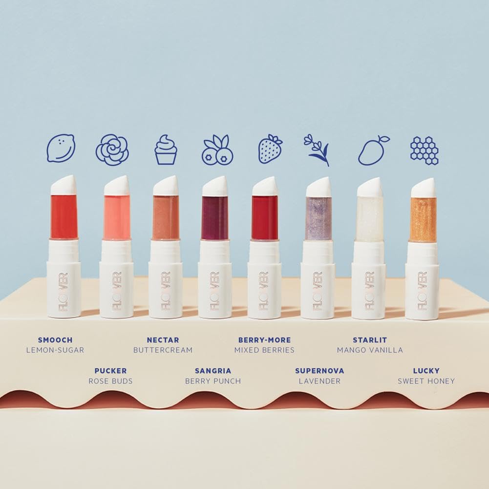 FLOWER Beauty By Drew Barrymore Perfect Pout Hydrating Lip Mask - Soothes + Softens Lips + Natural-Looking Tint - Recovery Lip Treatment + Moisturizes + Hydrates Lips - Scented - Cruelty-Free + Vegan ( Lucky)