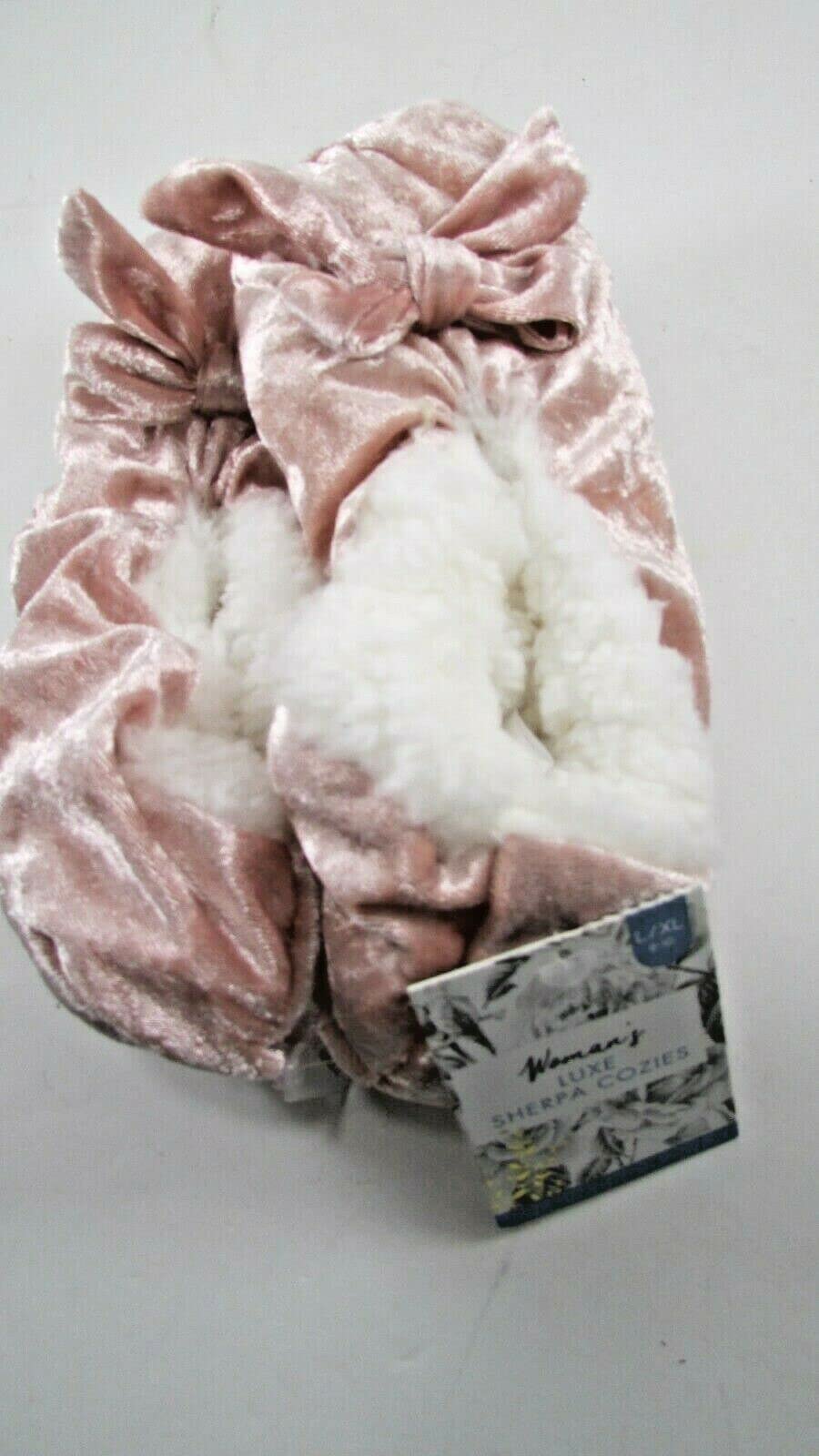 Slip-On Soft Satiny Pink Sherpa Slipper (Size 6-7.5 Women)