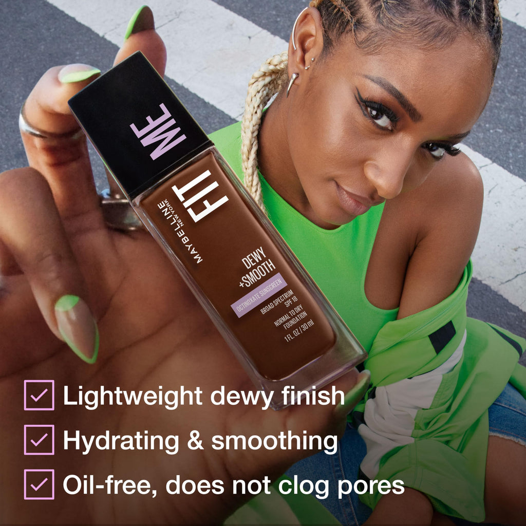 Maybelline Fit Me Dewy + Smooth Foundation, Pure Beige, 1 fl. oz. (Packaging May Vary)