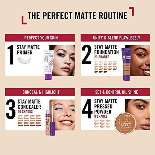 Rimmel Stay Matte Foundation Soft Beige 1 Fluid Ounce Bottle Soft Matte Powder Finish Foundation for a Naturally Flawless Look