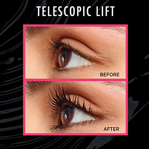 L’Oréal Paris Telescopic Lift Mascara, Lengthening and Volumizing Eye Makeup, Lash Lift with Up to 36HR Wear, Waterproof, Black, 0.33 Fl Oz