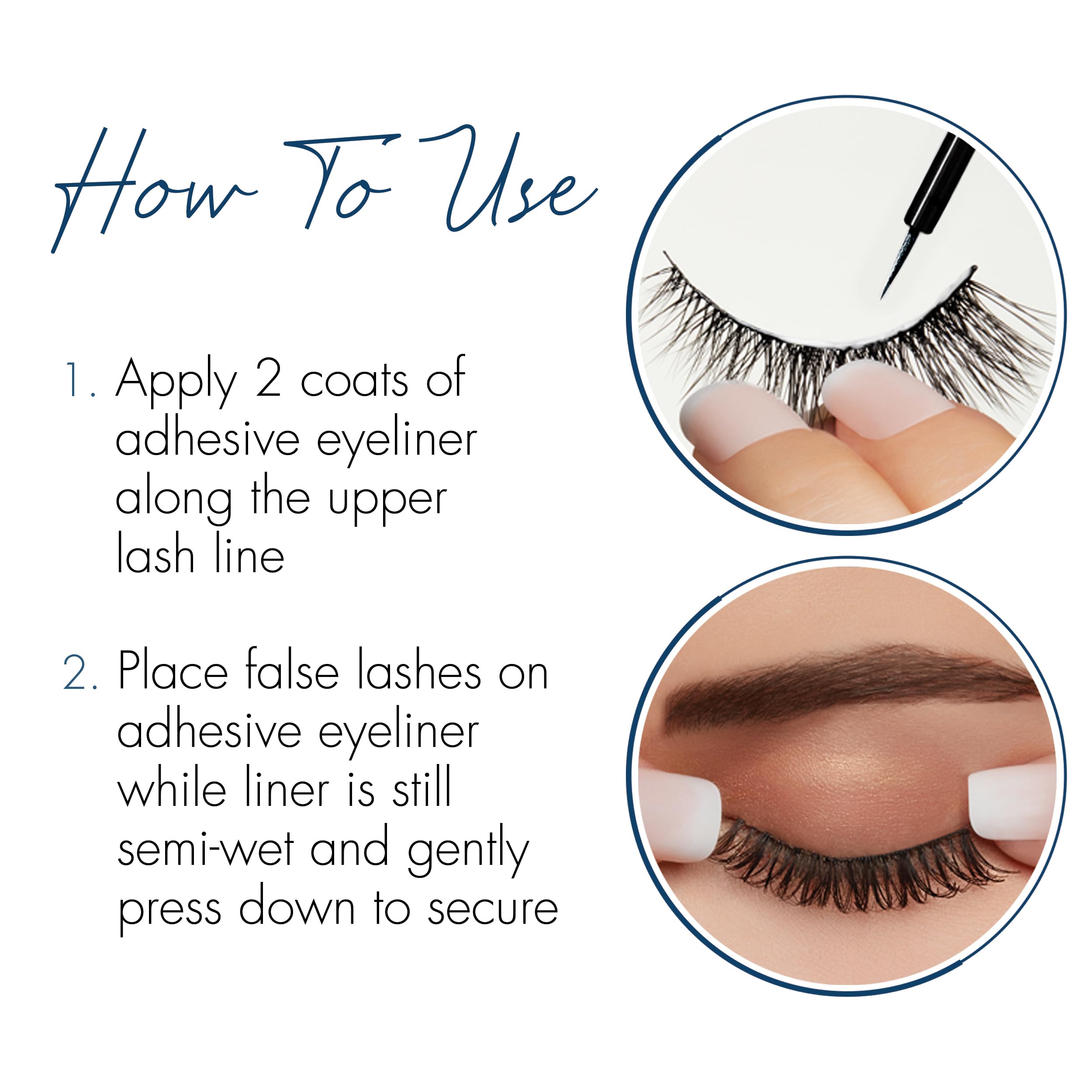 DUO Line It Lash It Lash Glue Liner – Metallic Blue, 2-in-1 Eyeliner & Eyelash Adhesive for Strip & Cluster Lashes, 0.12 oz