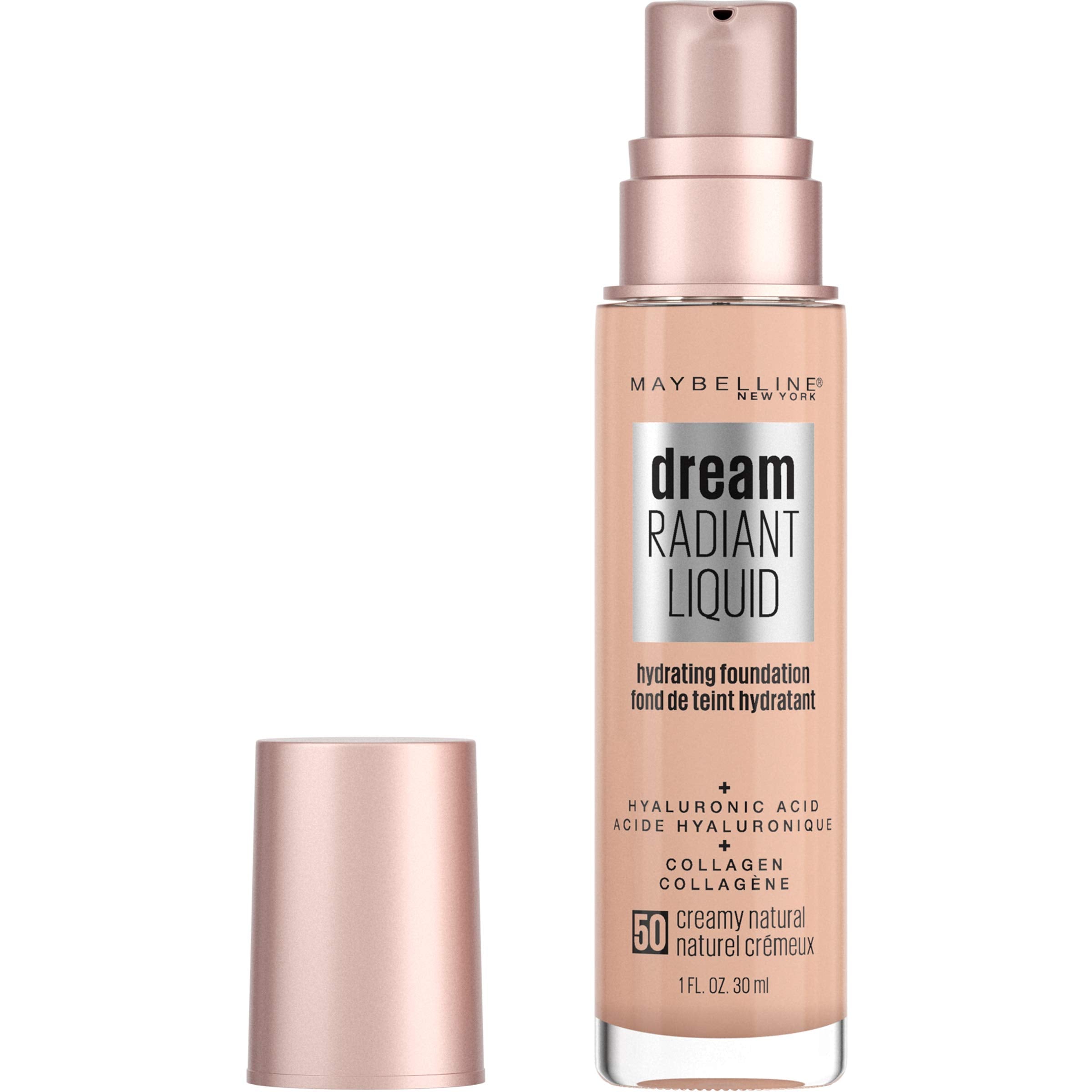 Maybelline dream Radiant Liquid Medium Coverage Hydrating Makeup, Lightweight Liquid Foundation, Alabaster, 1 Fl. Oz