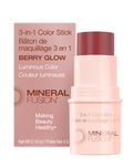 Mineral Fusion 3-in-1 Color Stick - Hydrating Cream Blush Tint for Cheek, Lip and Eye - Natural Multi Use Makeup (Rosette)