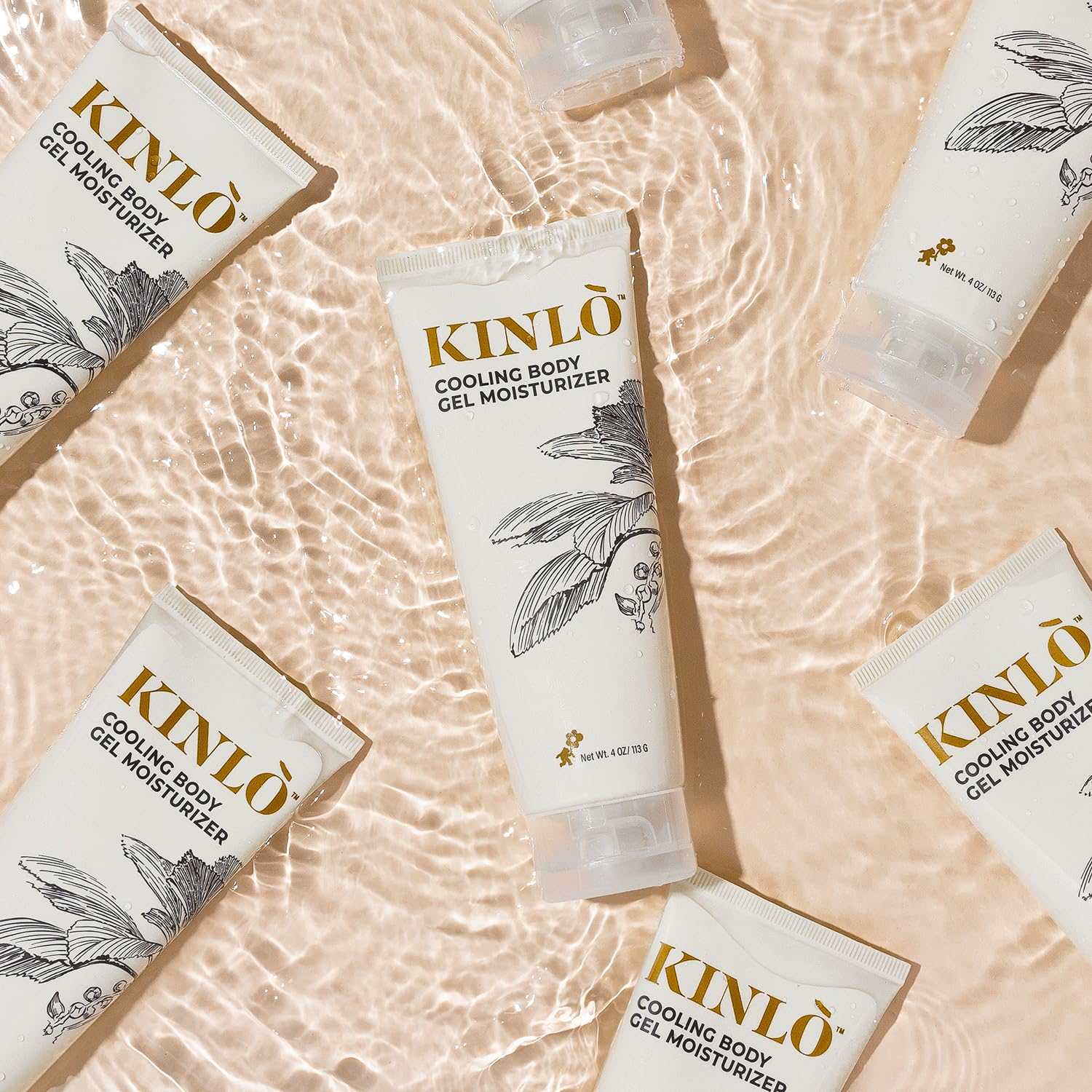 Kinlo Cooling Body Gel Moisturizer| Aloe Glycerin Menthol Tangerin Hydrating Body Lotion | Black Owned Skincare 4 fl oz Body Gel for Summer Weather