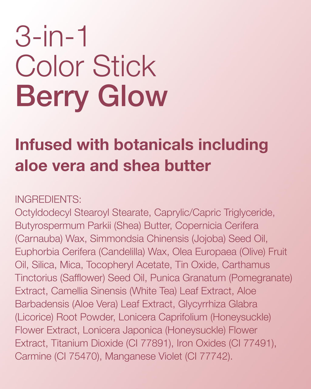 Mineral Fusion 3-in-1 Color Stick - Hydrating Cream Blush Tint for Cheek, Lip and Eye - Natural Multi Use Makeup (Rosette)