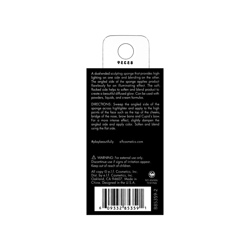 e.l.f. Highlighting & Blending Sponge, Beauty Sponge For A Soft-focus Finish, Great For Highlighter, Foundation & Concealer, Vegan & Cruelty-Free