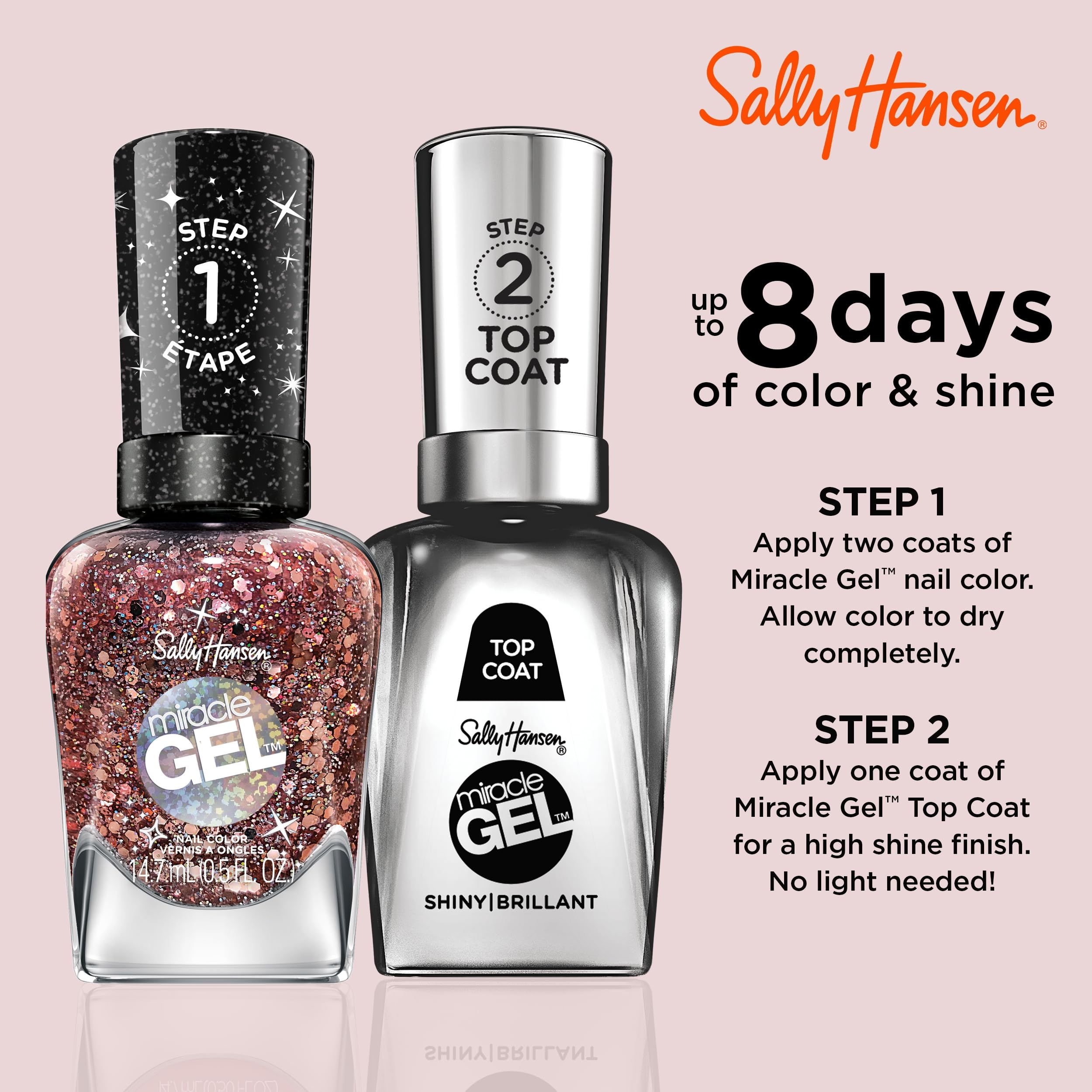 Sally Hansen Miracle Gel Merry and Bright Collection All is Bright, Shelf Pack of 2