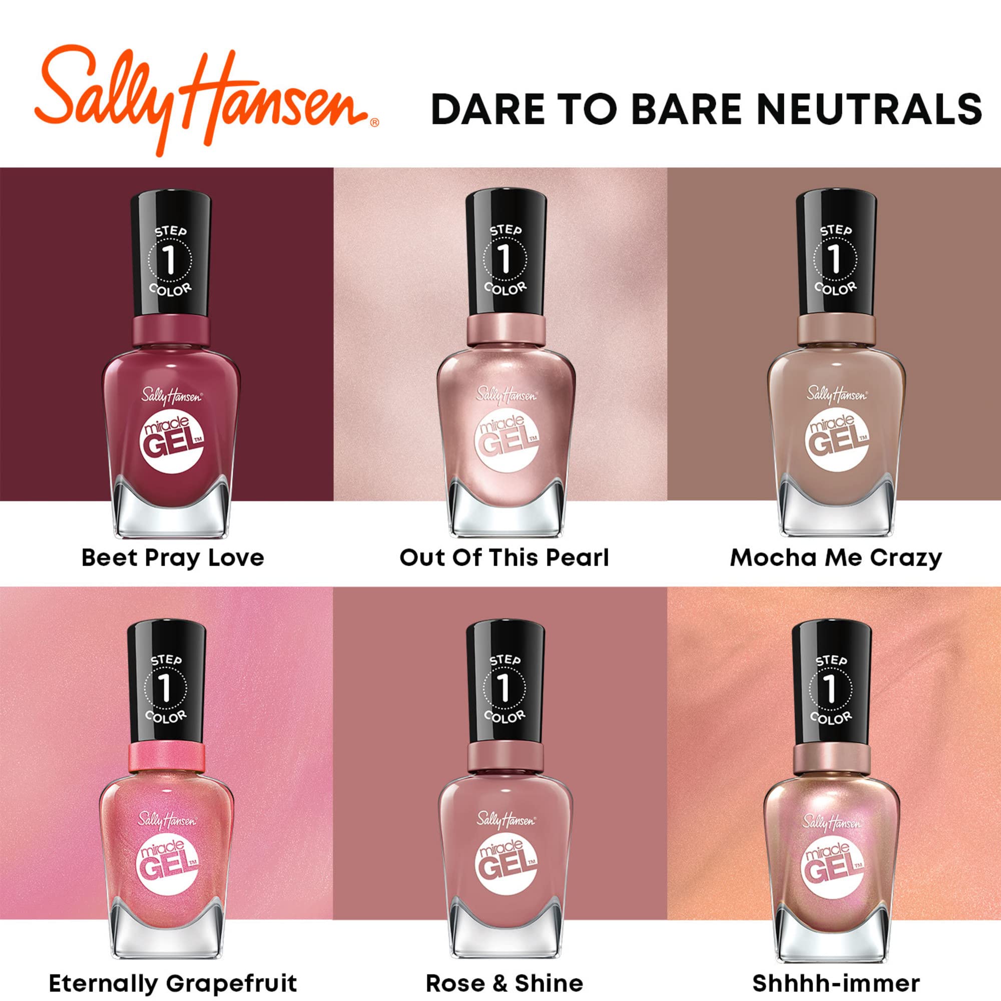 Sally Hansen Miracle Gel™, Terra-Coppa, Long Lasting, Gel-Like Formula, No UV Lamp Needed, Orange Nail Polish