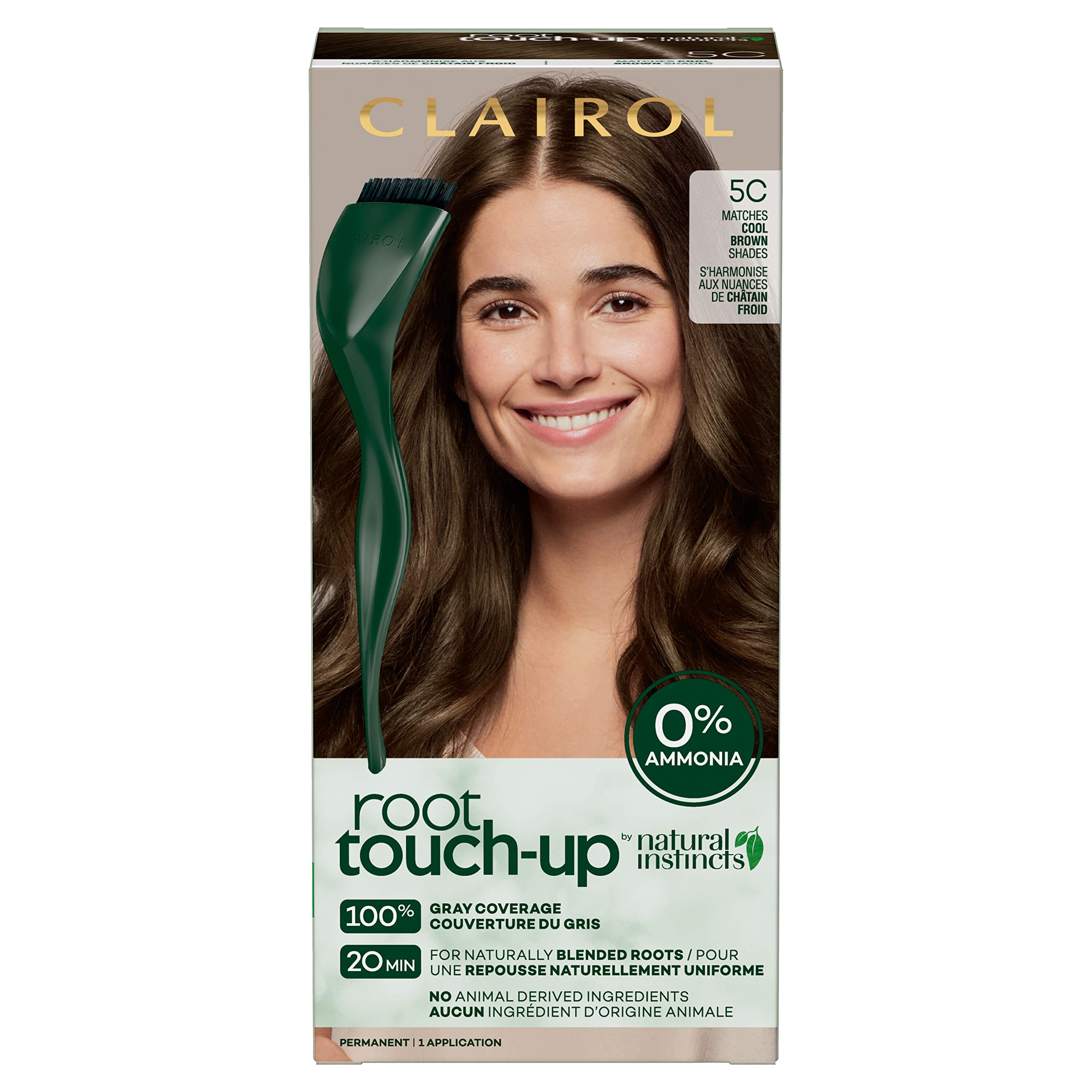 Clairol Root Touch-Up by Natural Instincts Permanent Hair Dye for Naturally Blended Roots with 100% Gray Coverage