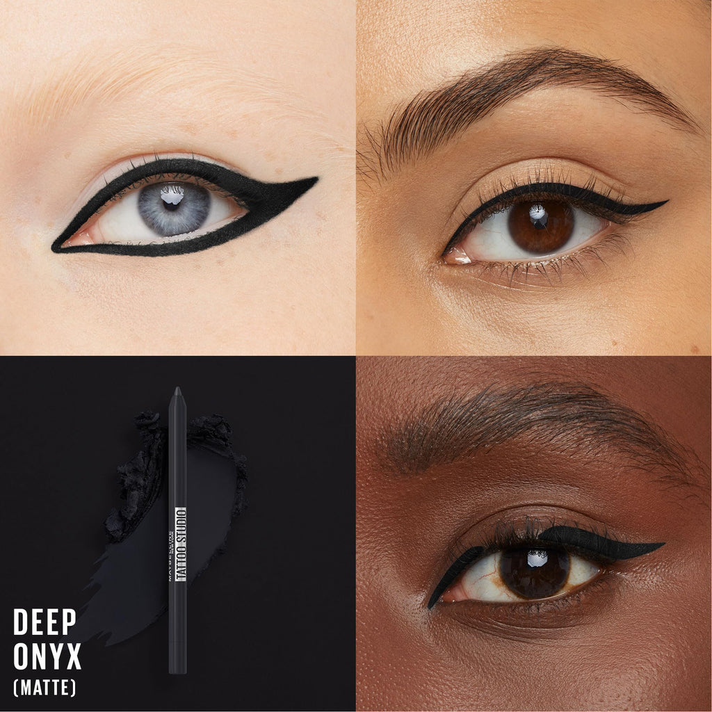 MAYBELLINE New York Tattoo Studio Long Lasting Sharpenable Eyeliner Pencil Glide on Smooth Gel Pigments with 36 Hour Wear Waterproof
