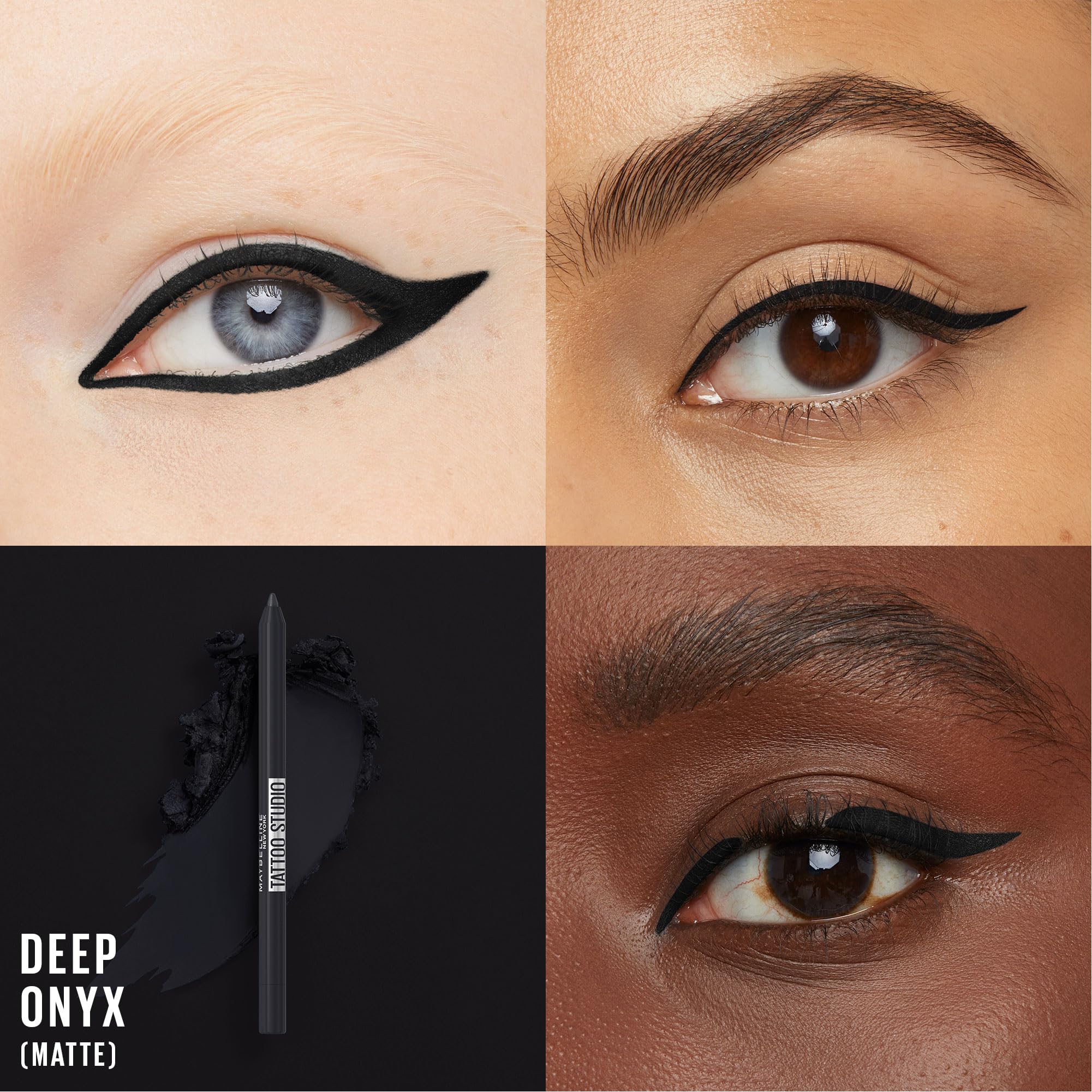 MAYBELLINE New York Tattoo Studio Long Lasting Sharpenable Eyeliner Pencil Glide on Smooth Gel Pigments with 36 Hour Wear Waterproof