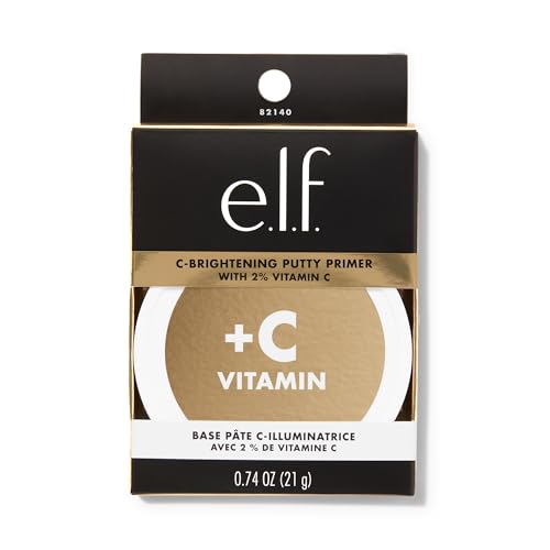 e.l.f. C-Brightening Putty Primer, Makeup Primer For Brightening & Evening Out Skin Tone, Enriched With Vitamin C, Universal Sheer (Packaging May Vary)