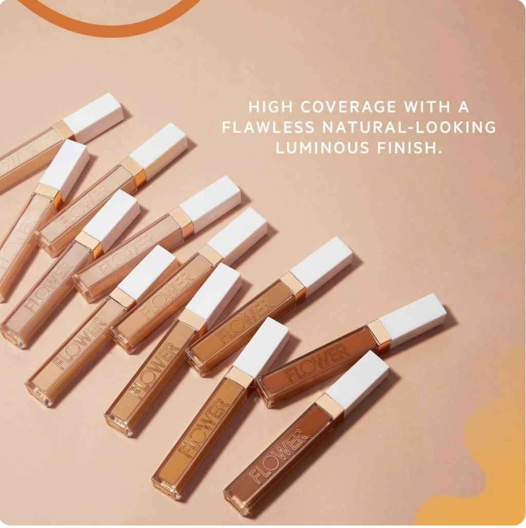 FLOWER BEAUTY By Drew Barrymore Light Illusion Full Coverage Concealer - Diffuse Dark Under Eye Circles + Blurs Blemishes Weightless Formula Crease Proof Makeup