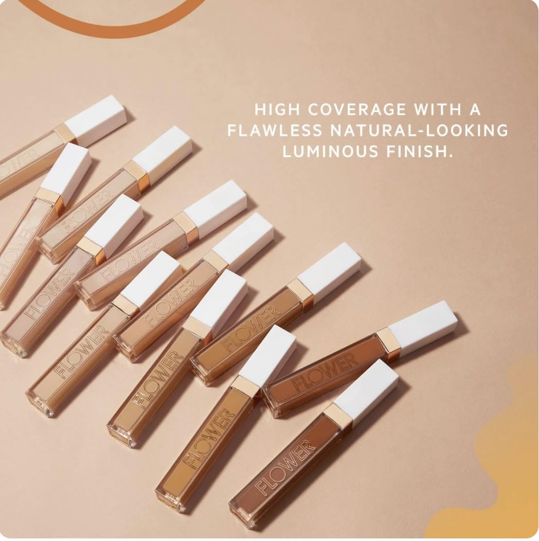 FLOWER BEAUTY By Drew Barrymore Light Illusion Full Coverage Concealer - Diffuse Dark Under Eye Circles + Blurs Blemishes Weightless Formula Crease Proof Makeup