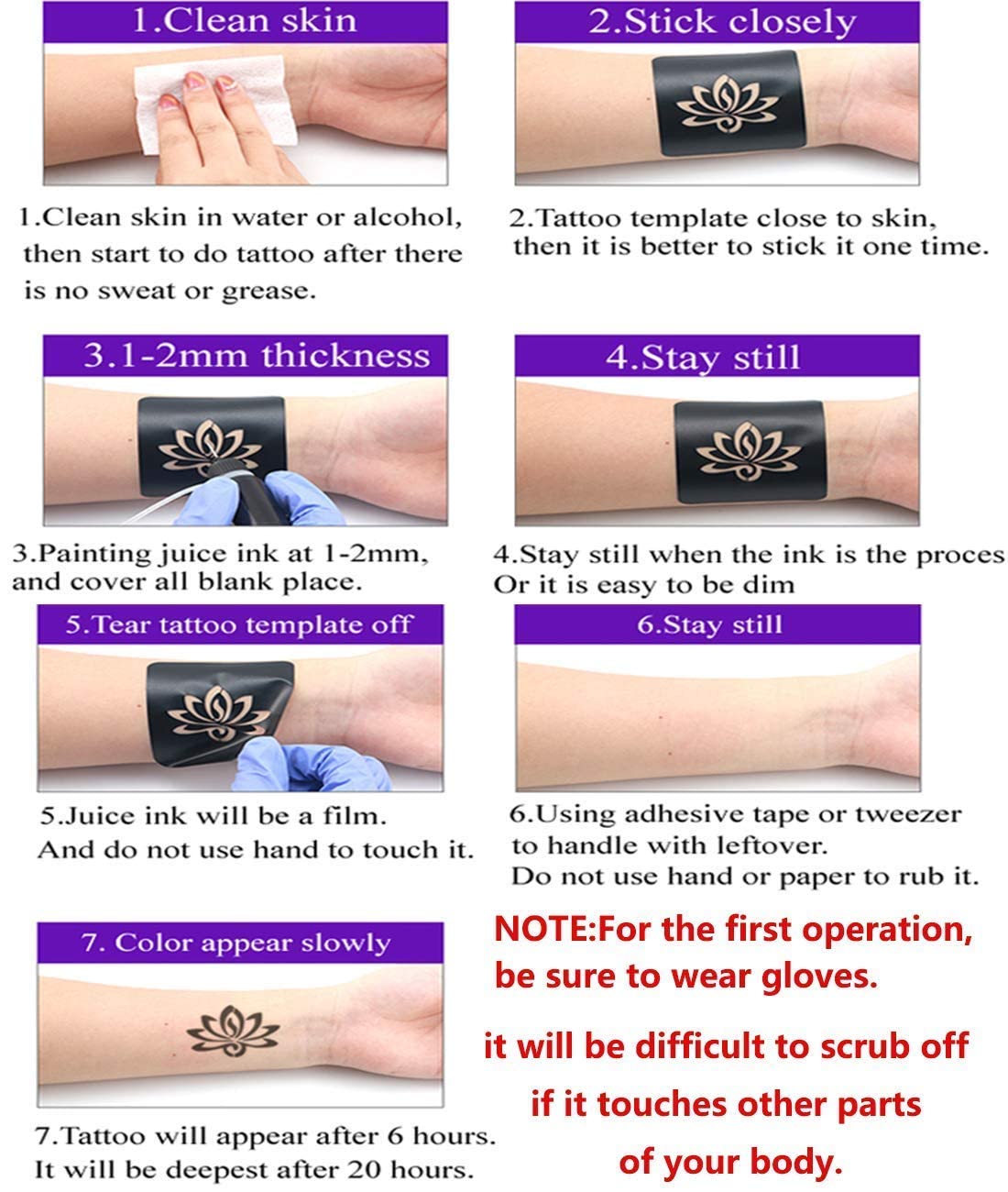Flower Beauty Brow Vixen Tattoo Effect Stain - Smudge Proof, 12 Hr Wear Eyebrow Makeup with Chisel Tipped Applicator, Contains Aloe Vera & Vitamin E
