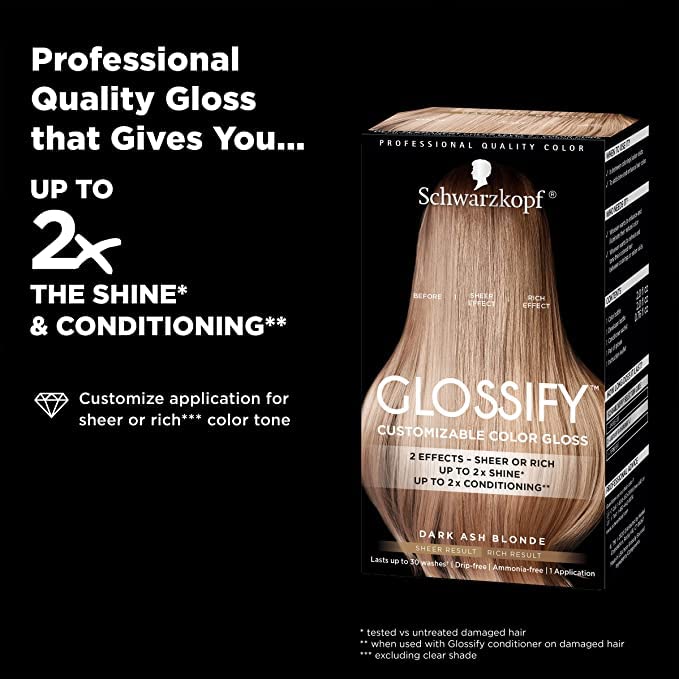 Schwarzkopf Glossify Customizable Color Gloss, Dark Ash Blonde (pack of 12)