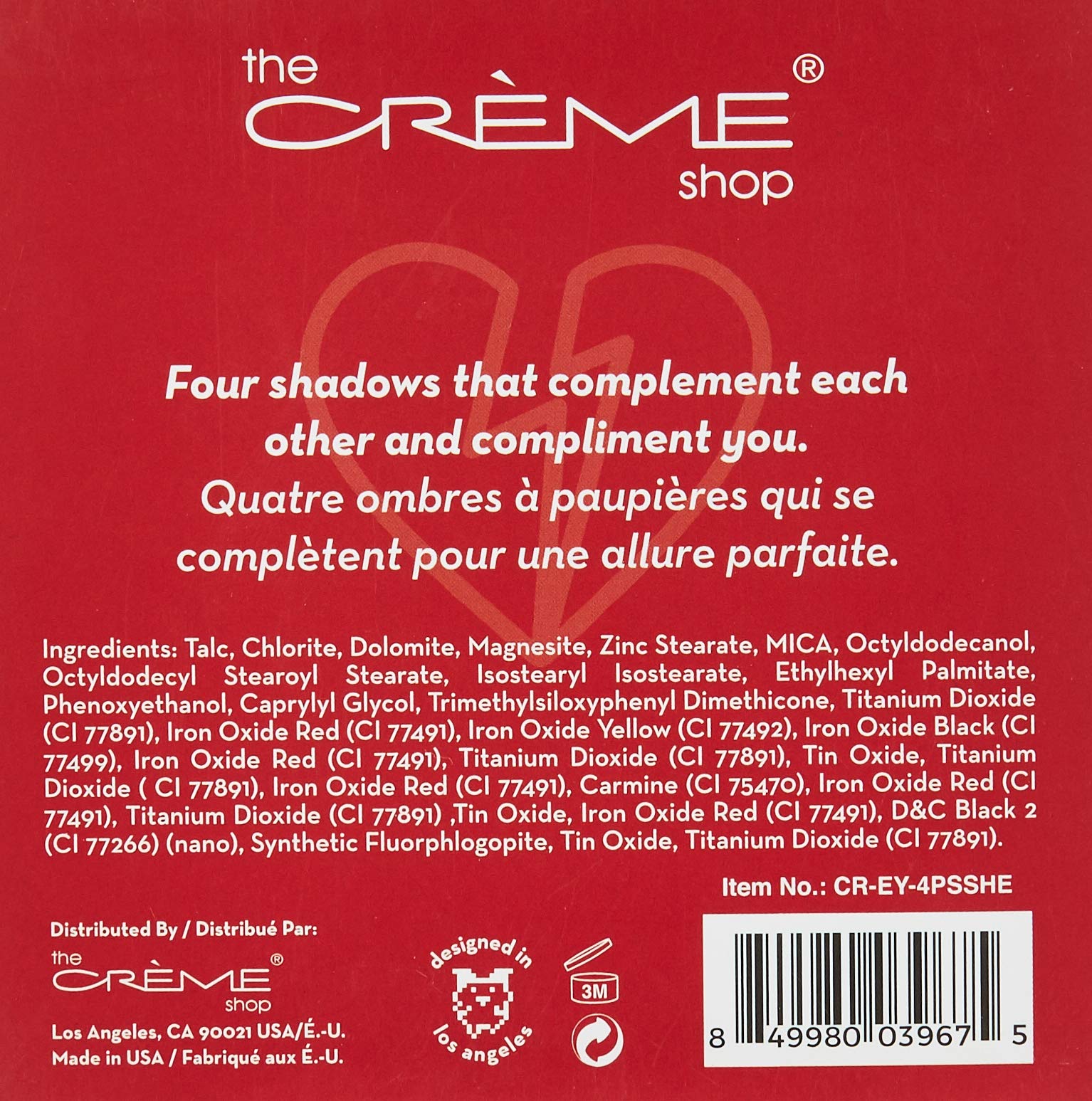 The Crème Shop - "So Shady" Eyeshadow Palette (Heartbreaker)