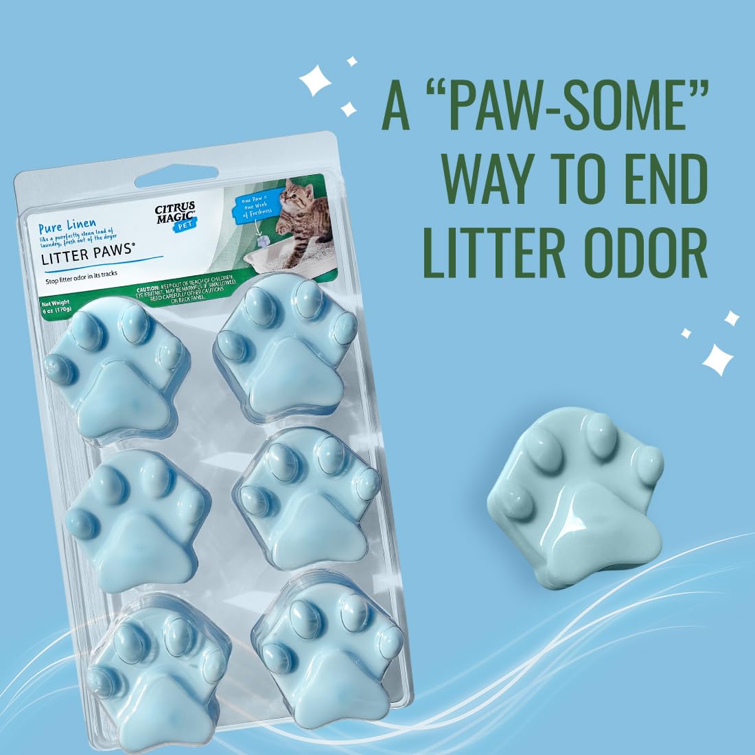 Beaumont Products, Inc. Citrus Magic Pet Odor Control Paws for Litter Boxes