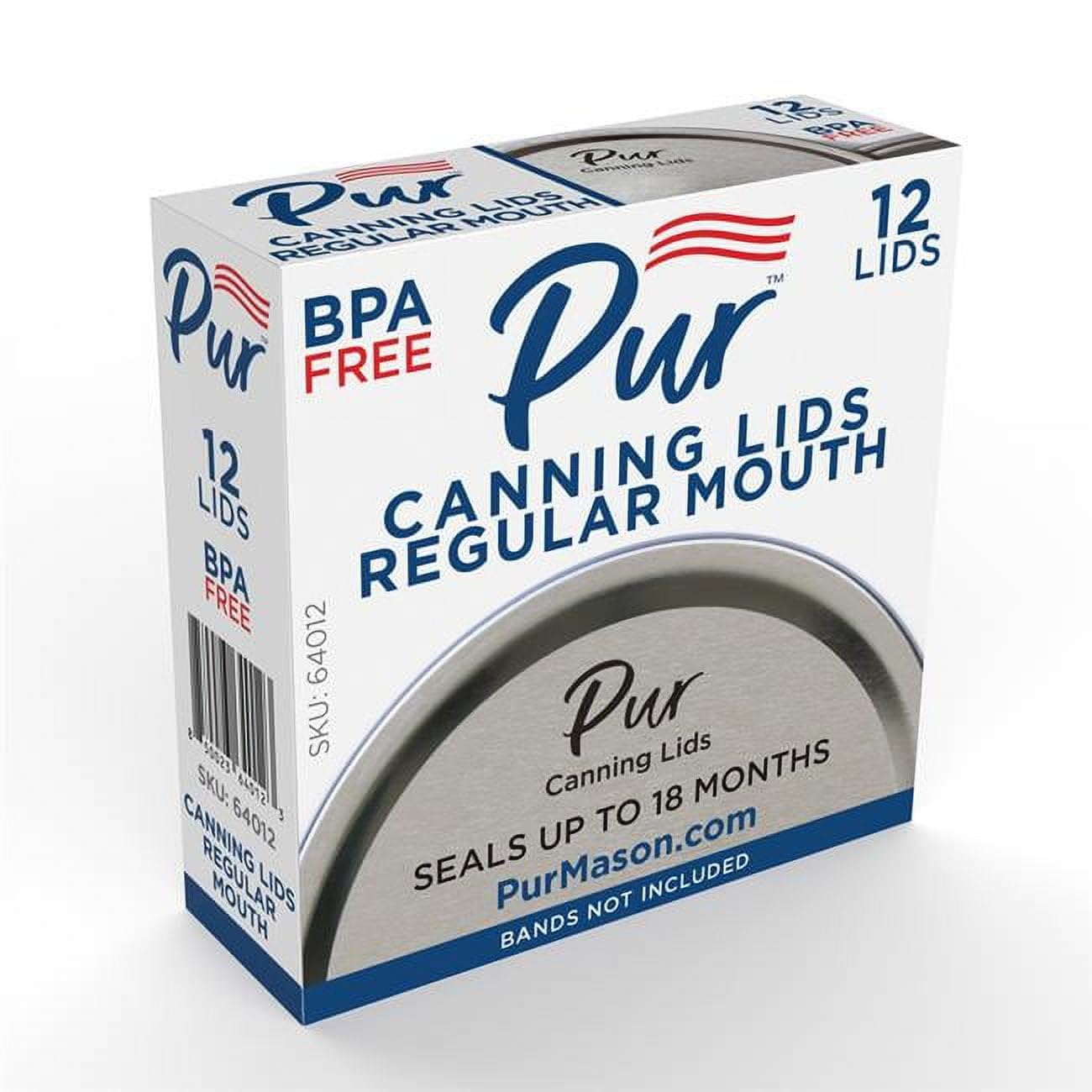 PUR Regular Mouth Canning Lid 12 pk - Case Of: 3636