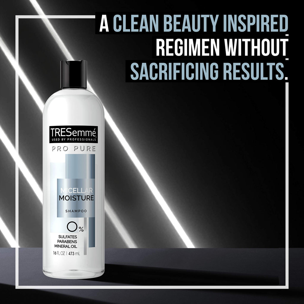 TRESemme Pro Pure Micellar Moisture Shampoo, Paraben and Dye Free, Daily Moisture for Dry, Dull Hair, Unisex, 16 fl oz