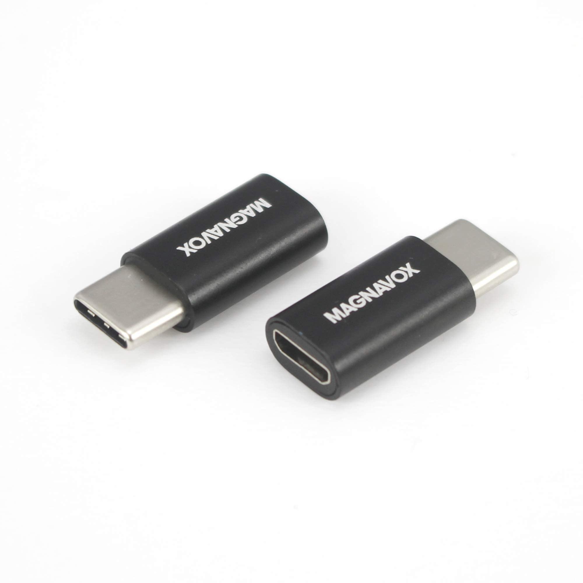 Magnavox MC4010 USB Type C (Male) to Standard Micro USB (Female) 2.0 Adapter | Pack of 2 | Backwards Compatible with USB 1.1/1.0 | Charge Mobile Devices, Sync and Transfer Data |