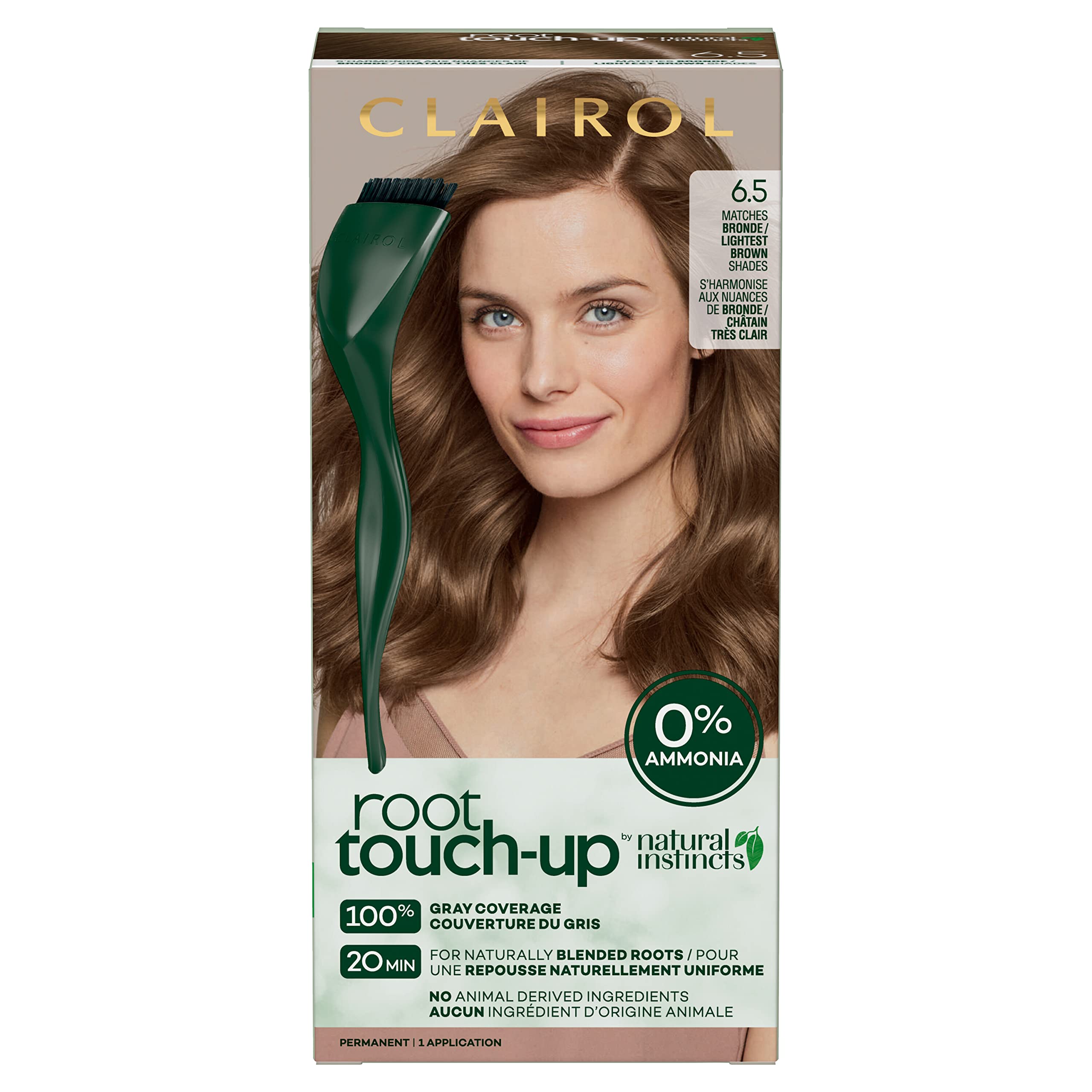 Clairol Root Touch-Up by Natural Instincts Permanent Hair Dye for Naturally Blended Roots with 100% Gray Coverage