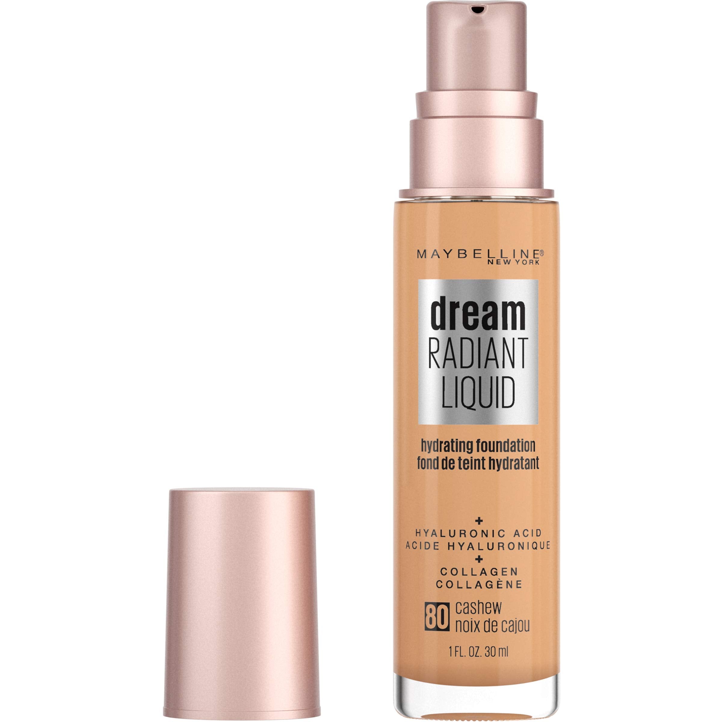 Maybelline dream Radiant Liquid Medium Coverage Hydrating Makeup, Lightweight Liquid Foundation, Alabaster, 1 Fl. Oz