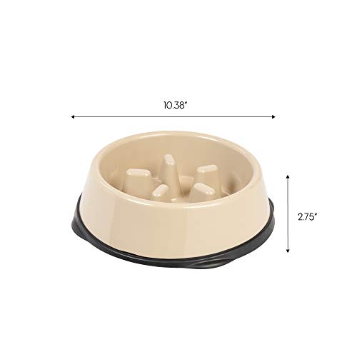 IRIS USA Non Slip Slow Feeder Dog Bowl - Non Slip Dog Puzzle Bowl