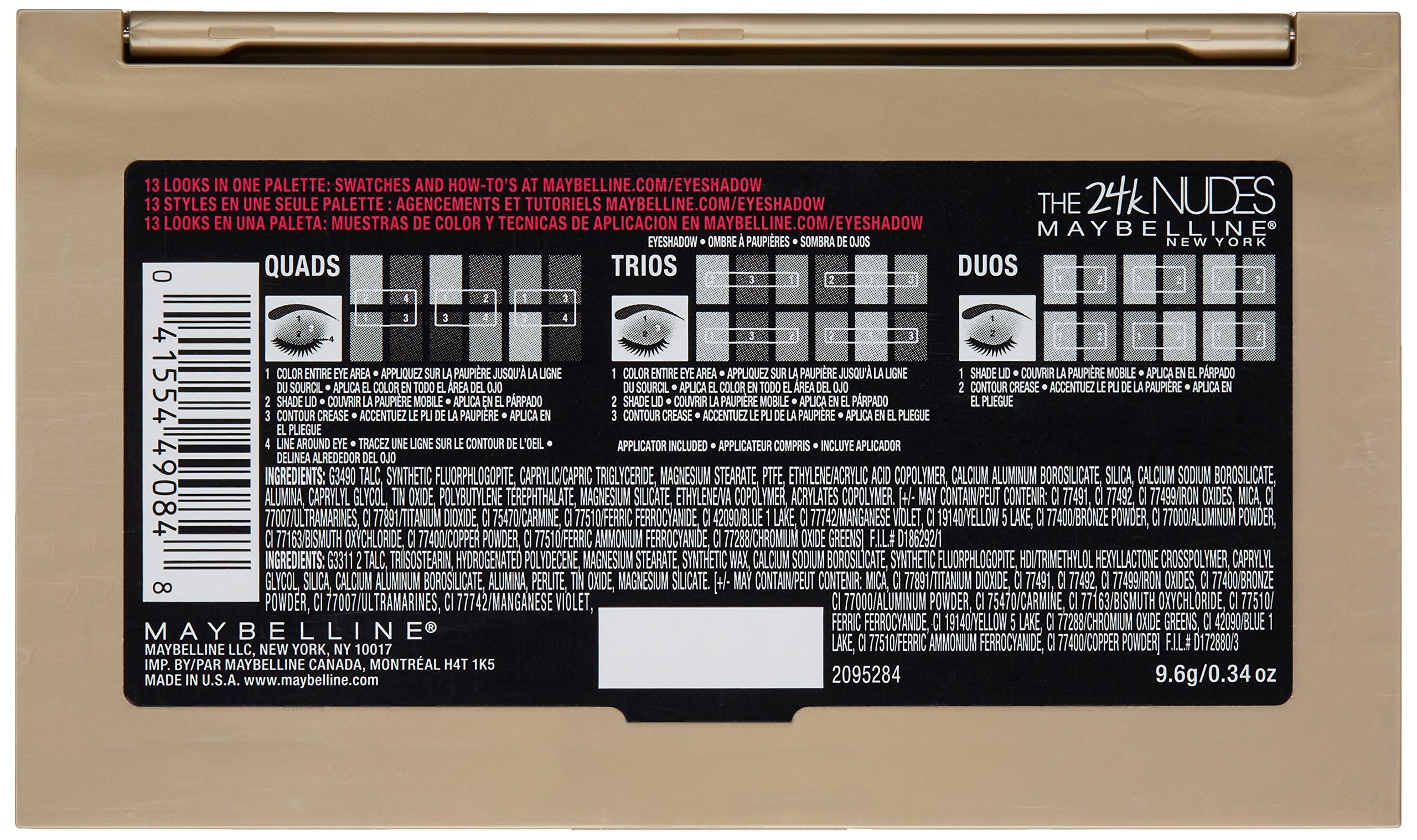 Maybelline The 24K Nudes Eyeshadow Palette, 0.34 oz.
