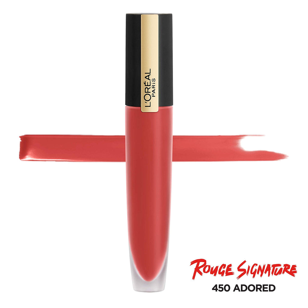 L'Oréal Paris Makeup Rouge Signature, Lasting Matte Lip Stain, Ultra Lightweight, Ultra Comfortable, High Pigment Color, Precise Applicator Shapes & Lines Lips