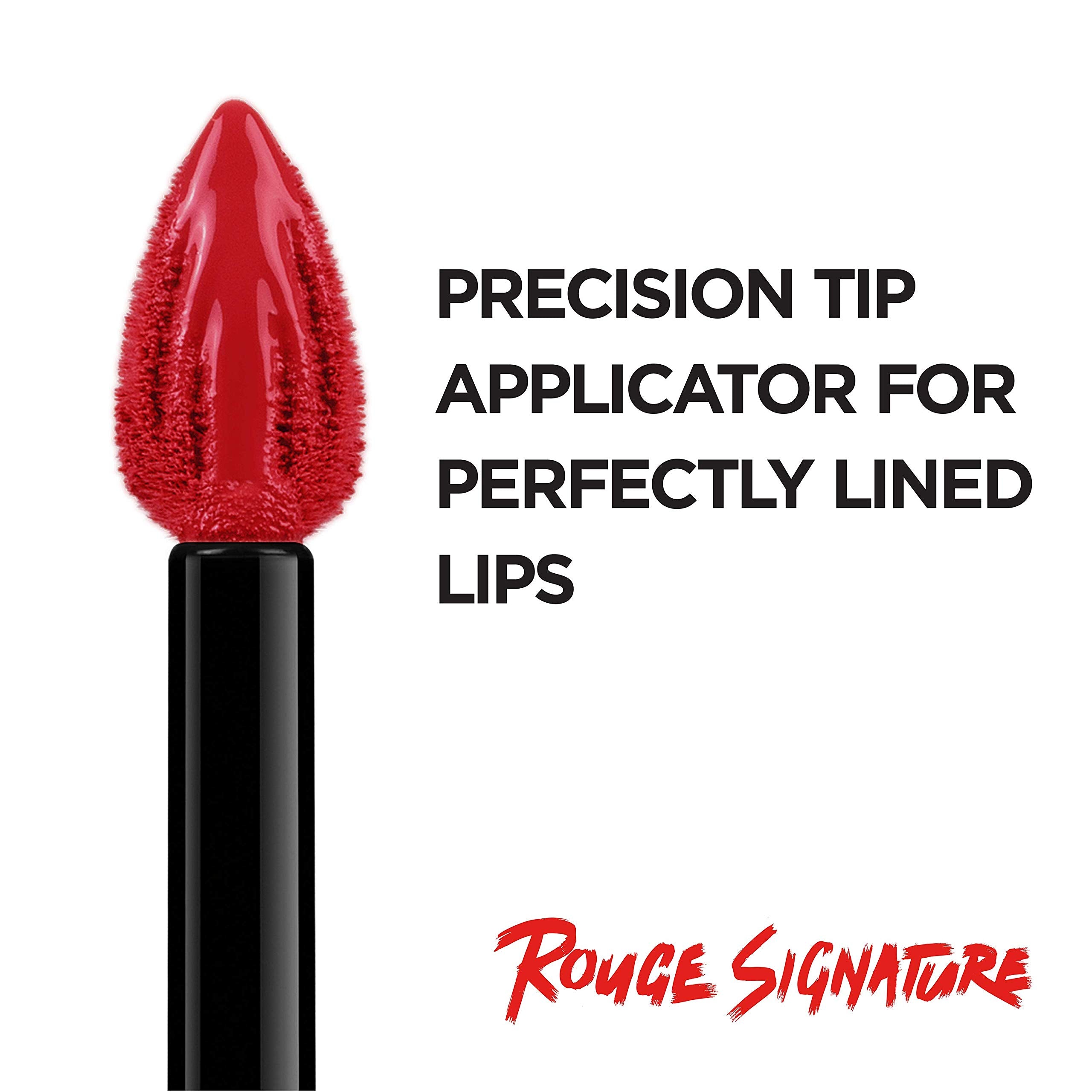 L'Oréal Paris Makeup Rouge Signature, Lasting Matte Lip Stain, Ultra Lightweight, Ultra Comfortable, High Pigment Color, Precise Applicator Shapes & Lines Lips