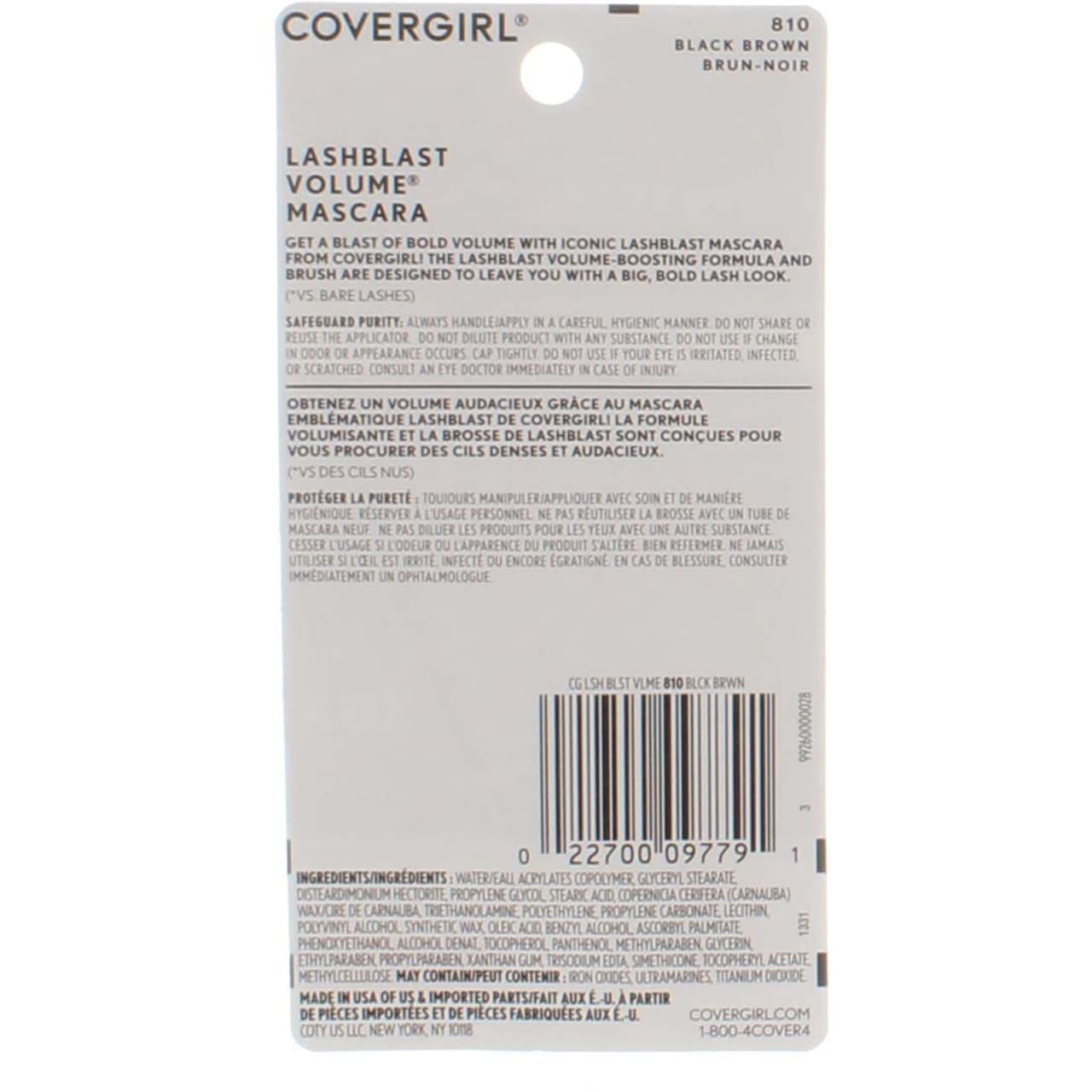 CoverGirl LashBlast Volume Mascara, Black Brown [810], 0.44 oz