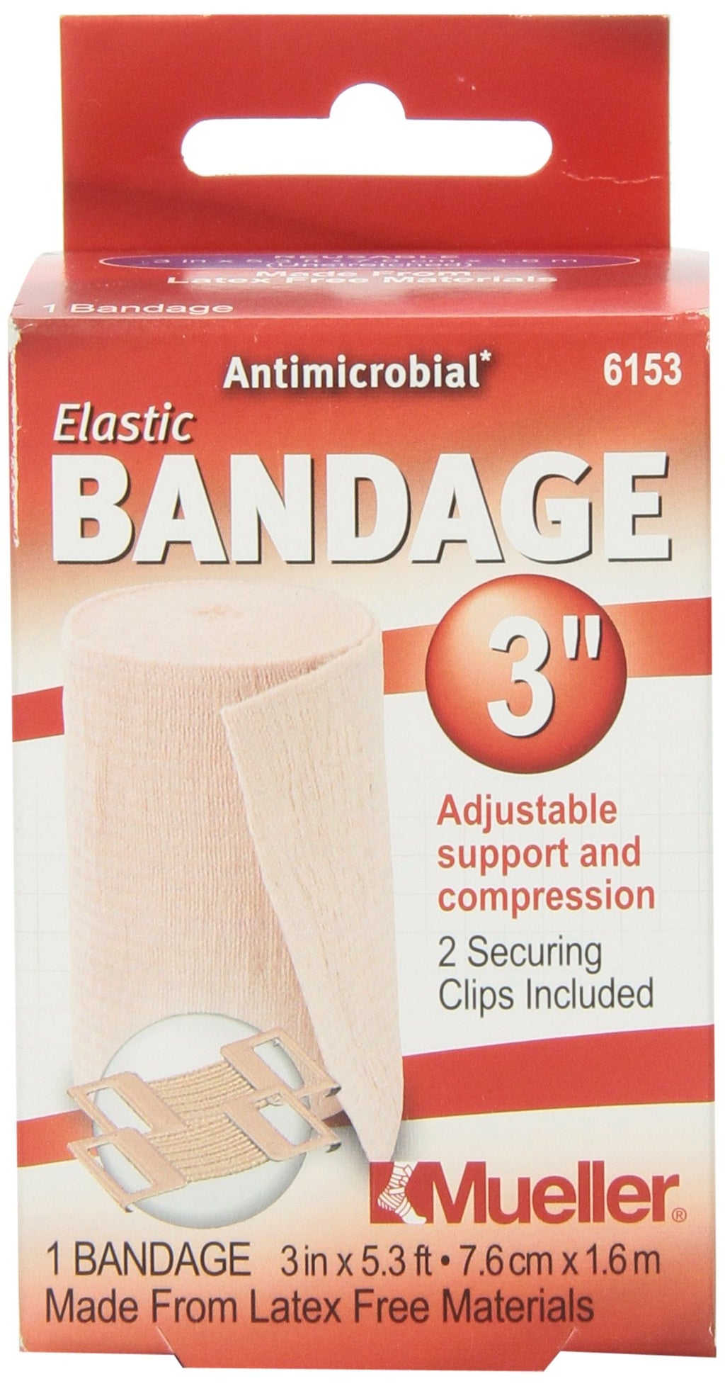 MUELLER Sports Medicine Elastic Bandage, All-Purpose Support Wrap, Self Adhesive Bandage Wrap, Athletic Compression Sleeve for Injuries and Pain Relief, Beige