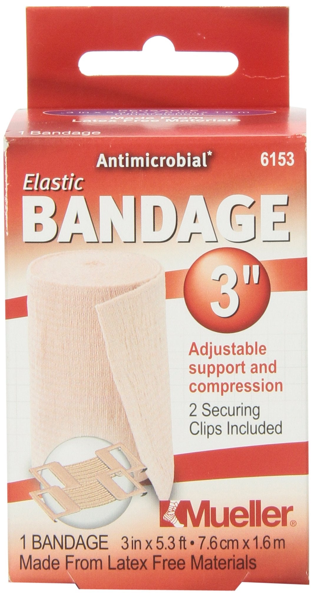 MUELLER Sports Medicine Elastic Bandage, All-Purpose Support Wrap, Self Adhesive Bandage Wrap, Athletic Compression Sleeve for Injuries and Pain Relief, Beige