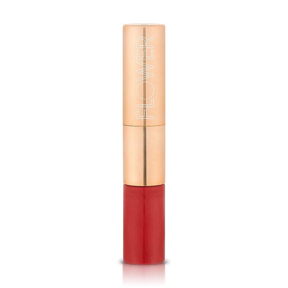 FLOWER BEAUTY Mix N Matte Lip Duo - Matching Full Coverage Matte Lipstick & High Shine Lip Gloss Duo (Red Velvet)