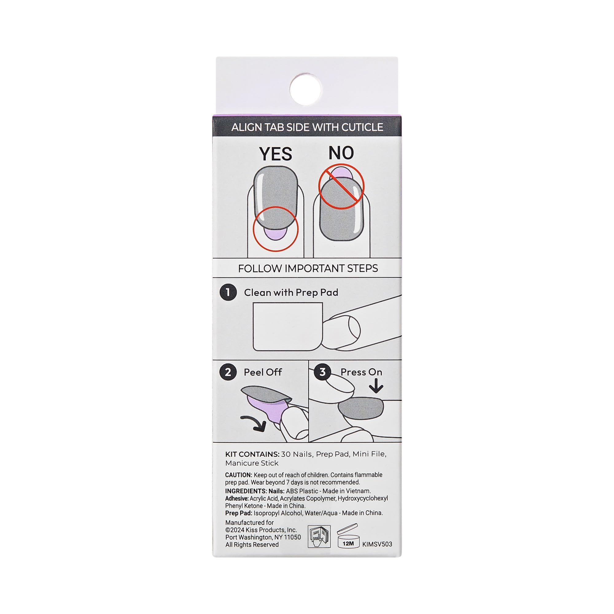 KISS imPRESS No Glue Mani Press On Nails, Design, 'Evanesce', Beige, Short Size, Oval Shape, Includes 30 Nails, Prep Pad, Instructions Sheet, 1 Manicure Stick, 1 Mini File