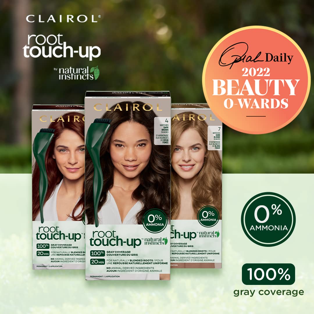 Clairol Root Touch-Up by Natural Instincts Permanent Hair Dye for Naturally Blended Roots with 100% Gray Coverage
