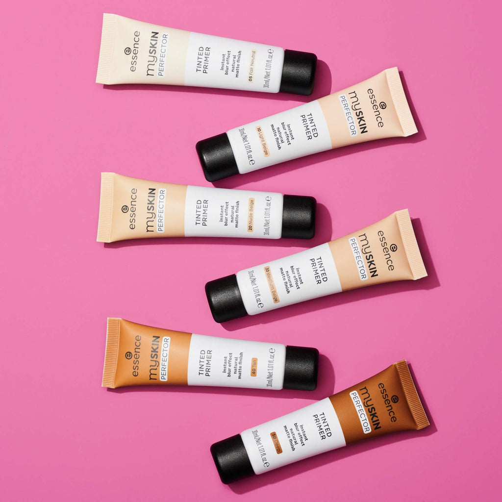 essence | My Skin Perfector Tinted Primer | Instant Blur Effect & Natural Matte Finish | Vegan, Paraben Free, Oil Free | Cruelty Free | (05 | Fair Neutral)