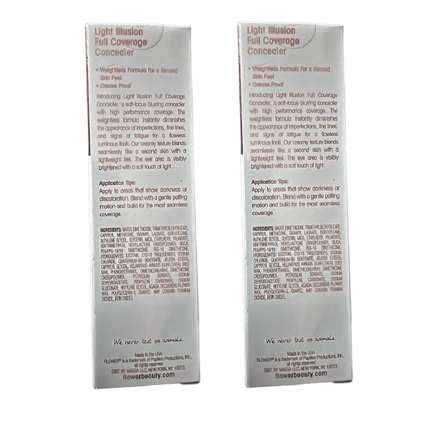 Pack of 2 Flower Beauty Light Illusion Full Coverage Concealer, Mocha D4