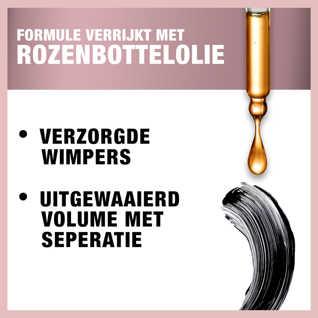 Maybelline Lash Sensational Washable Mascara, Lengthening and Volumizing for a Full Fan Effect, Very Black, 1 Count
